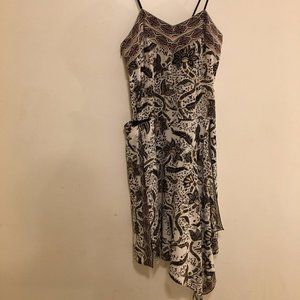 Barbara Bui Black Short Underlay Silk Print Dress